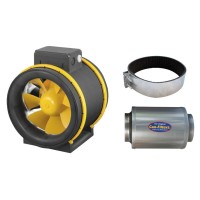 8" 200mm Max-Fan PS AC with 200mm Silencer and Fast Clamps